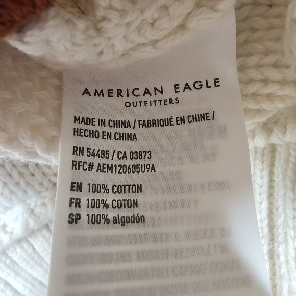 American Eagle XS Crochet Granny Square Boho Cropped Sweater - Picture 10 of 10